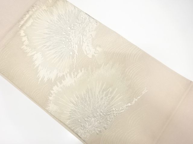 JAPANESE KIMONO / ANTIQUE FUKURO OBI / SILK / WOVEN WAVE & OLD PINE